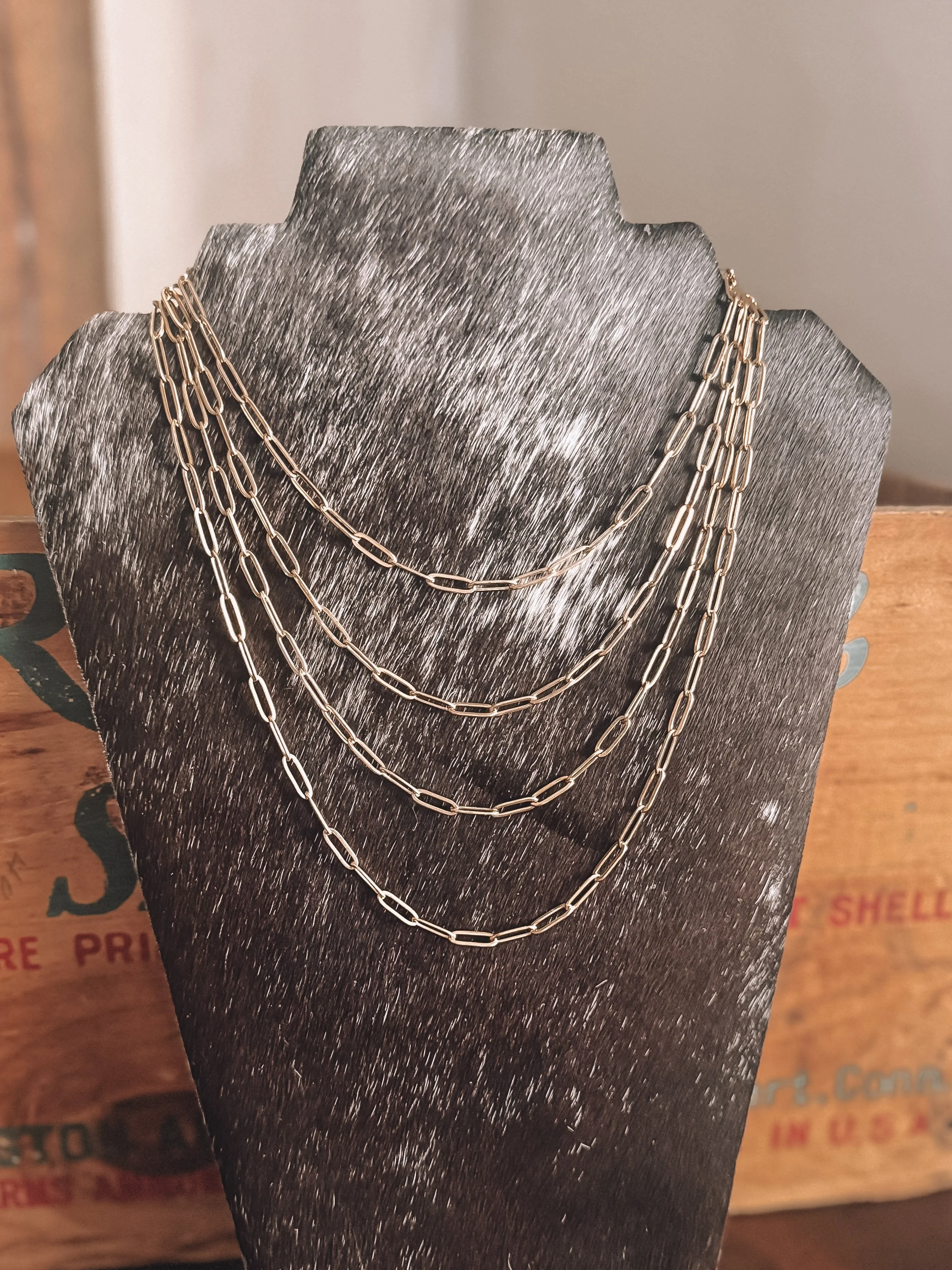 Classic Paperclip Necklace in Gold