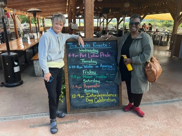 Katie Sarah Zale and allia abdulla-matta at Finnriver Farm & Cidery