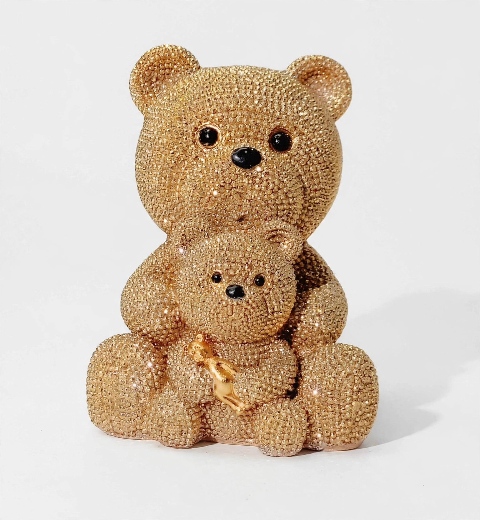 Divine Bonds Crystal Bear Sculpture, studio product render