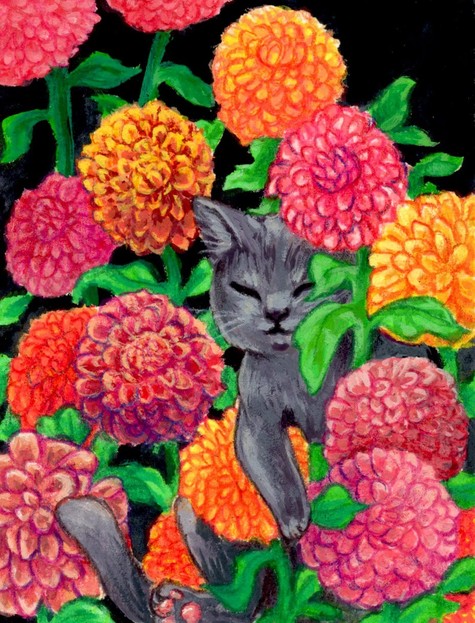 "Hiding", Framed Original Painting