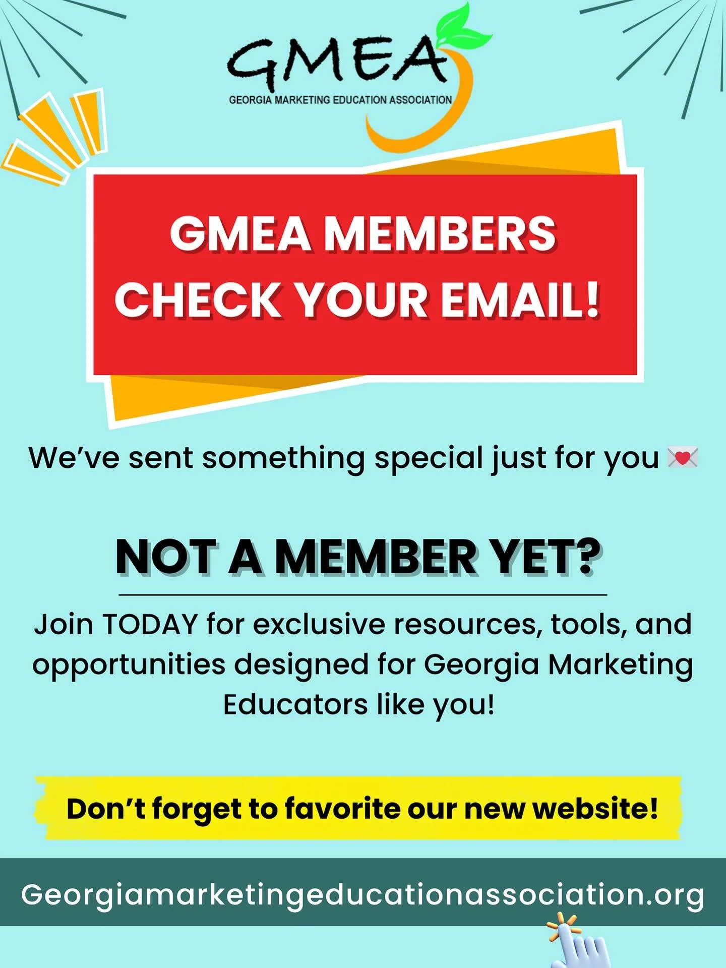 📬 GMEA Members Check Your Email!
Exclusive resources are waiting for you! 💌

Not a member? Join now for member tools and resources!

⭐️ Don&rsquo;t forget to favorite our new website! 
#GMEA #MarketingEducation #JoinNow