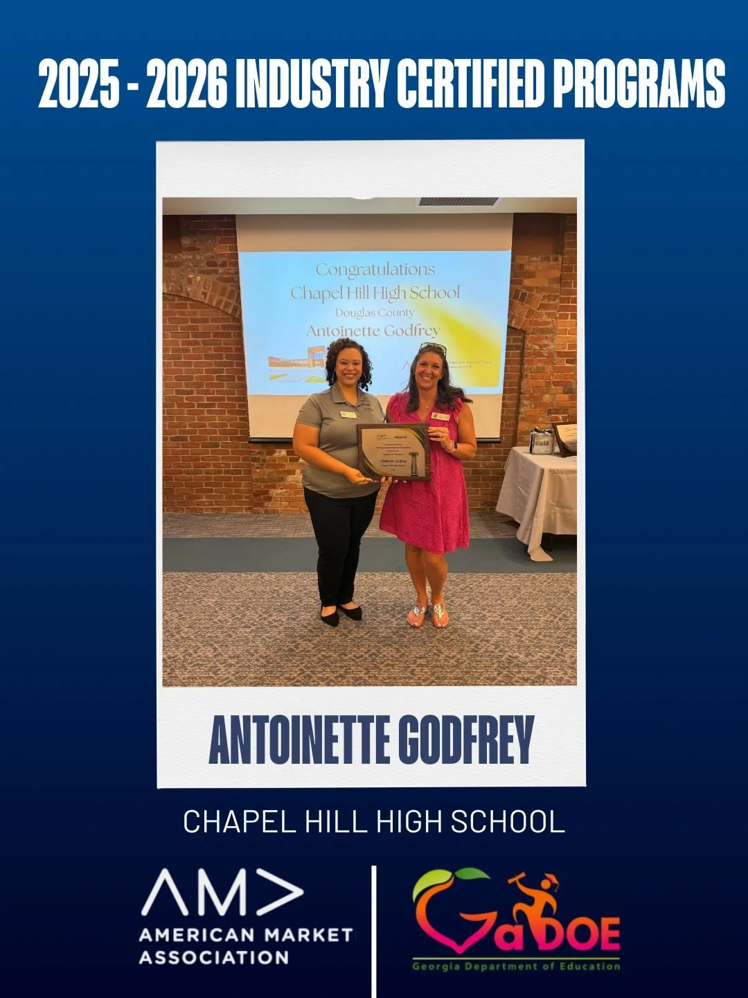 🎉 Congratulations to our 2025&ndash;2026 Marketing Industry Certified Programs!
We are proud to celebrate this achievement! 👏

#CTAEDelivers #GACTE2026 #GMEAxGACTE