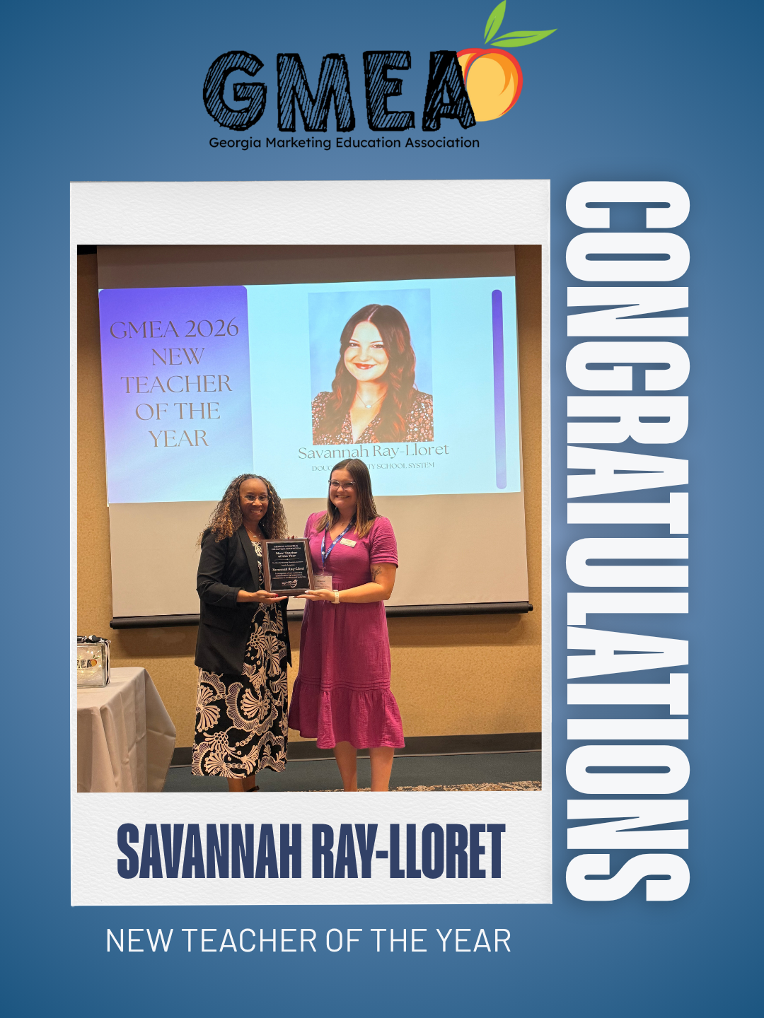 New Teacher of the Year Savannah Ray-Lloret