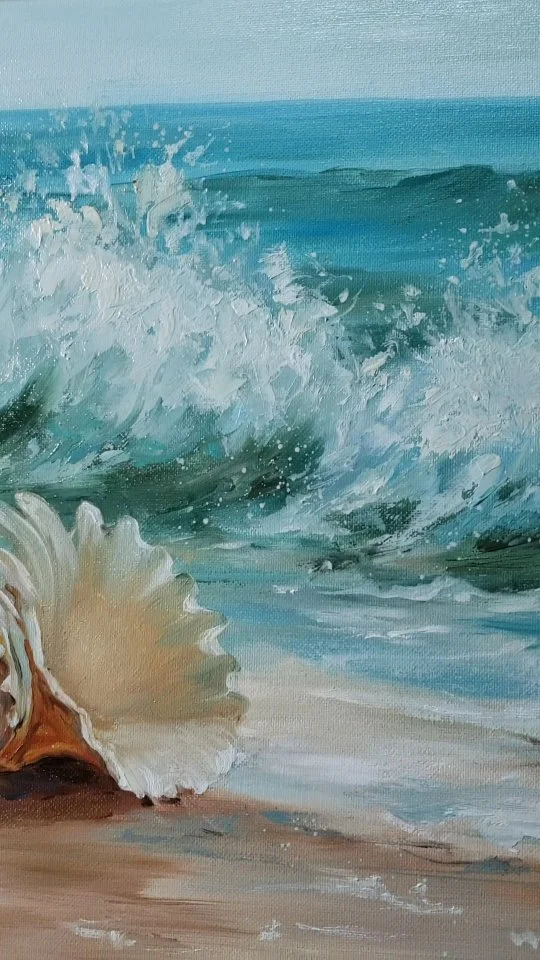 "Sea gift" is all done, 14"by 18"oil on canvas,alla prima. I absolutely love to paint water,seascapes and everything about the ocean😁🌊💙 The painting came out pretty quick, it is always fun to paint with @zartschool ❤!
#seashel