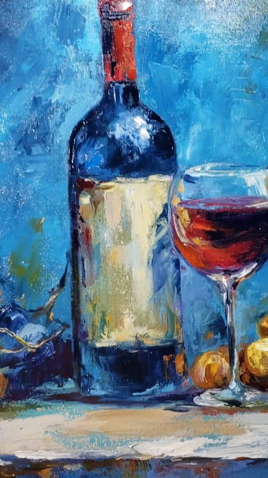 Just have finished "Young Wine" with @zartschool ❤,another painting marathon , always fun and keeps me motivated too😁. Oil on canvas 14"by 18",alla prima ,impasto look. I love to work with palette knives!
#oilpainting #redwine🍷
