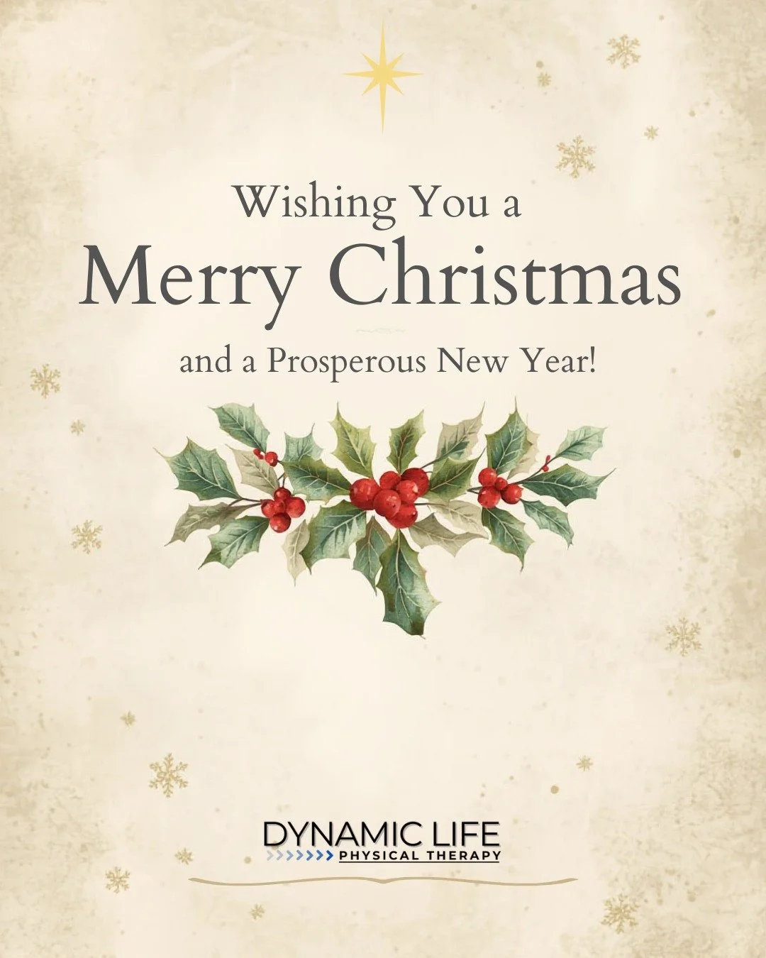 Merry Christmas from Dynamic Life Physical Therapy! 🎄

As we look ahead to the new year, we hope today is filled with presence, gratitude, and quality time spent with family, loved ones, and friends. May we take a moment to celebrate the many blessi