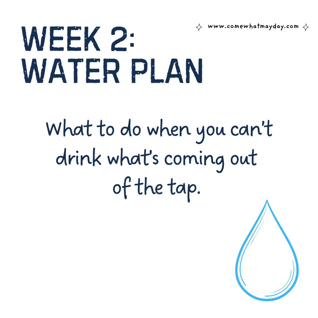week 2: water plan: what to do when you can't drink what's coming out of the tap