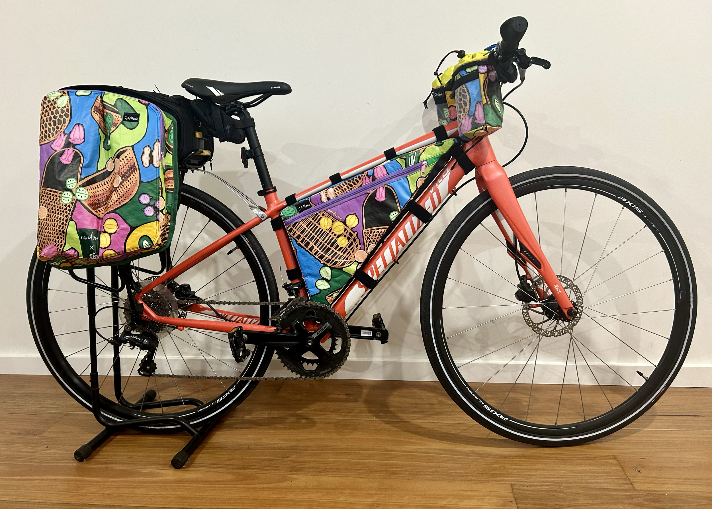 SAMade bicycle gear feat. Woolworths x Nardurna bags