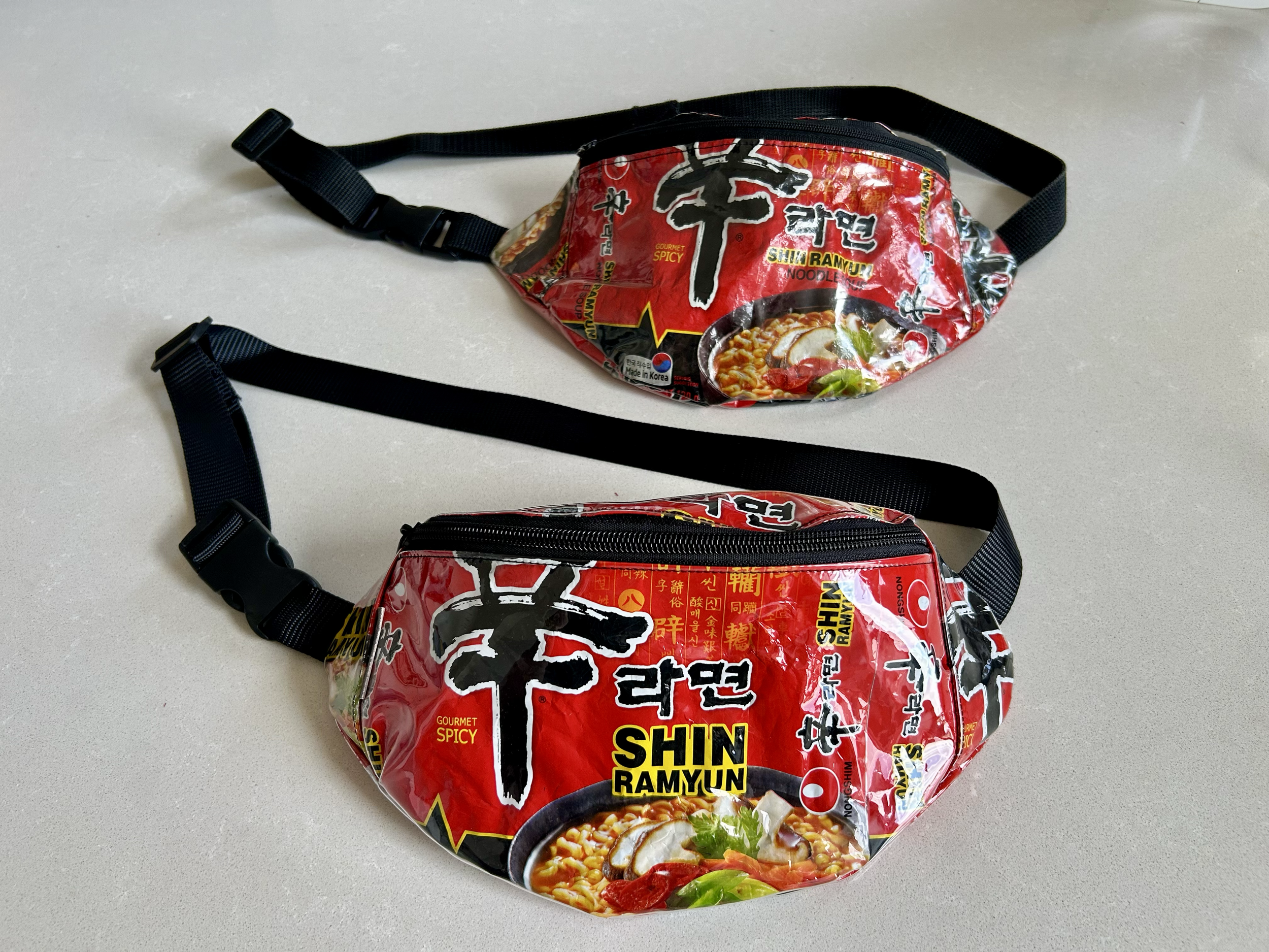 Spicy Happiness in Noodles Bumbag - Shin Ramyun packaging