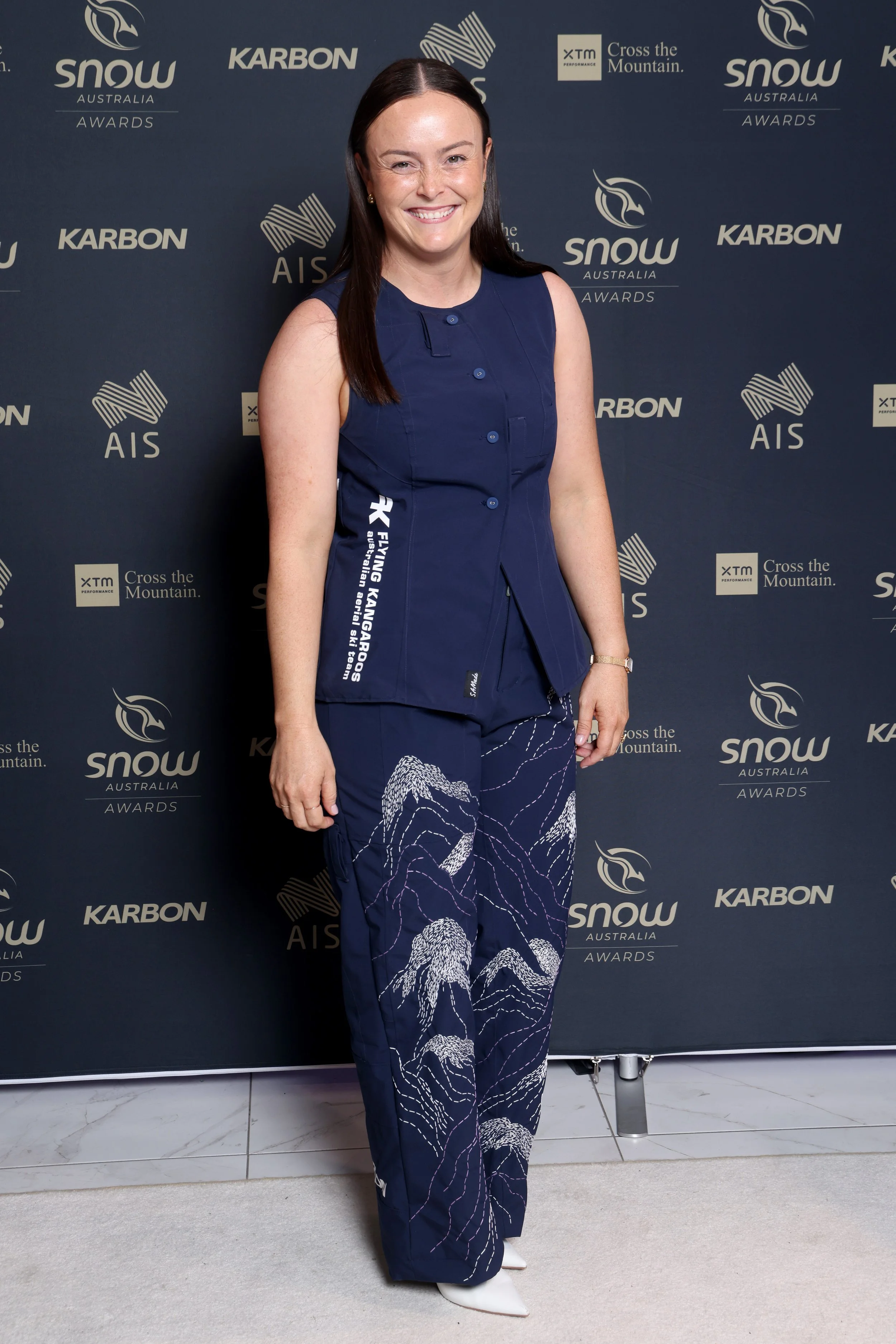 Aerial skiing suits reimagined as couture for the Snow Australia Awards. Image credit: Snow Australia