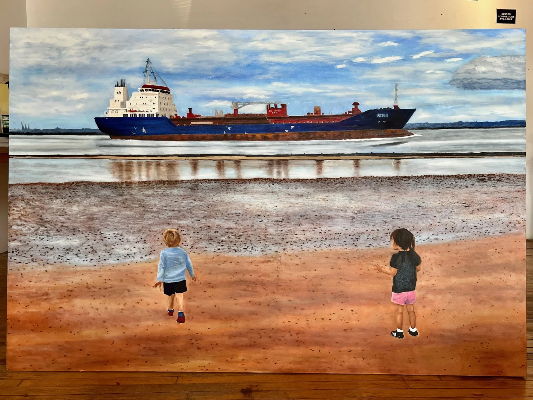 Commission Example: Two Kids and a Big Boat