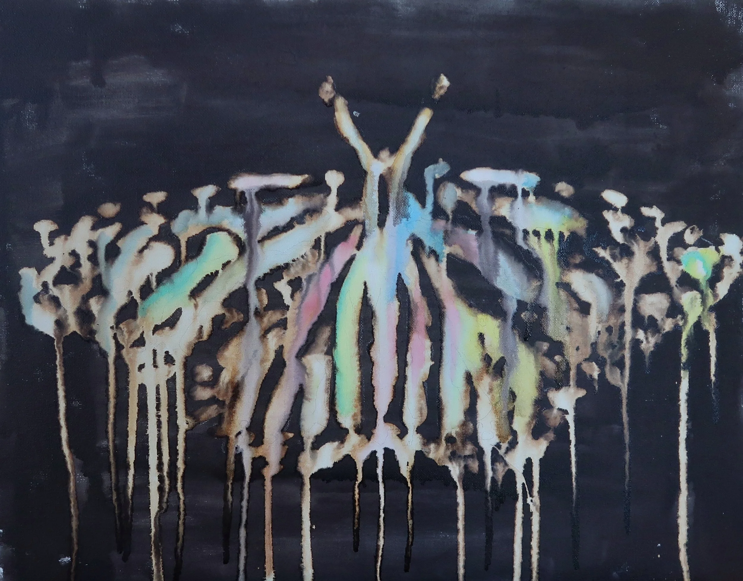 "Bleach Butterfly"
Ink, Bleach, and Watercolor on Canvas