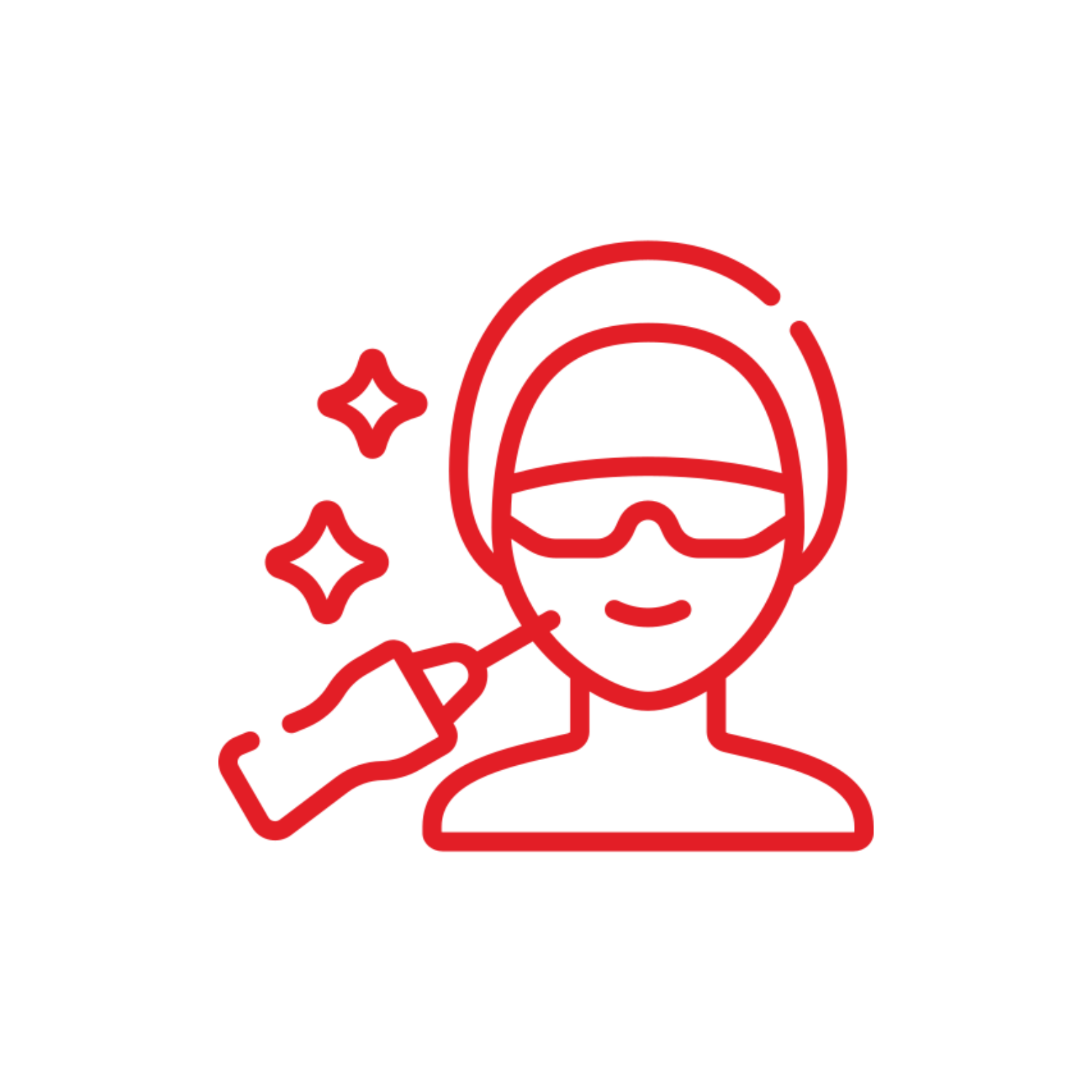 Black and white drawing of a police officer with a badge and hat, with a shield in the background.