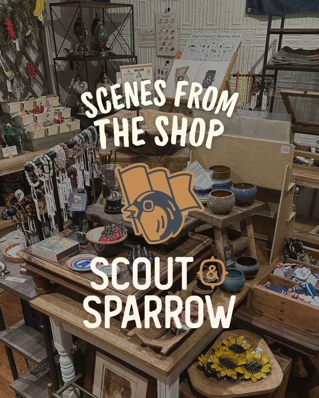 Scenes from the Shop ✨
A few moments from around Scout &amp; Sparrow.
The best finds are the ones you are not expecting. A vintage piece with a story, artwork that catches your eye, a thoughtful gift, or something you did not know you were looking fo