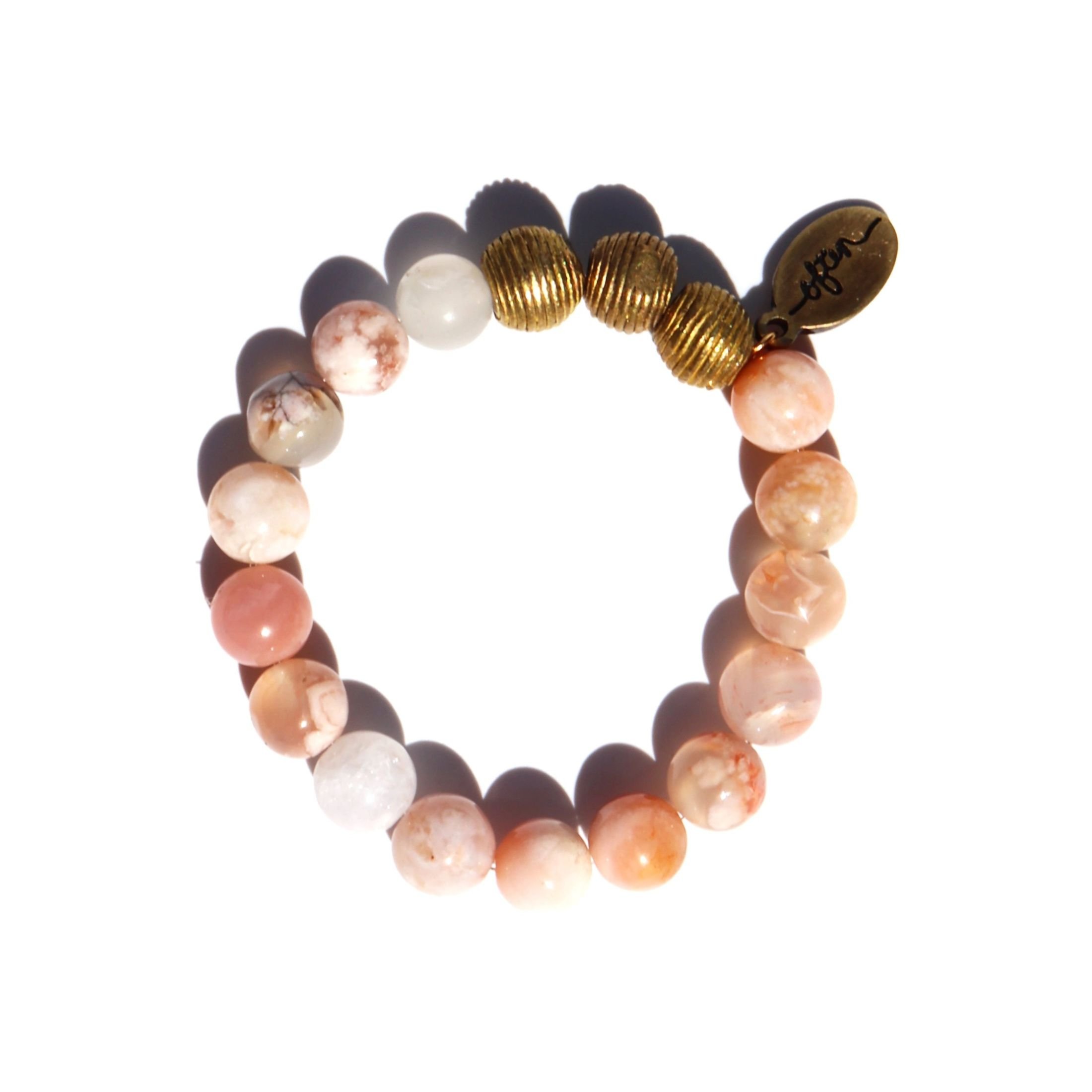 Flower Agate Beaded Bracelet