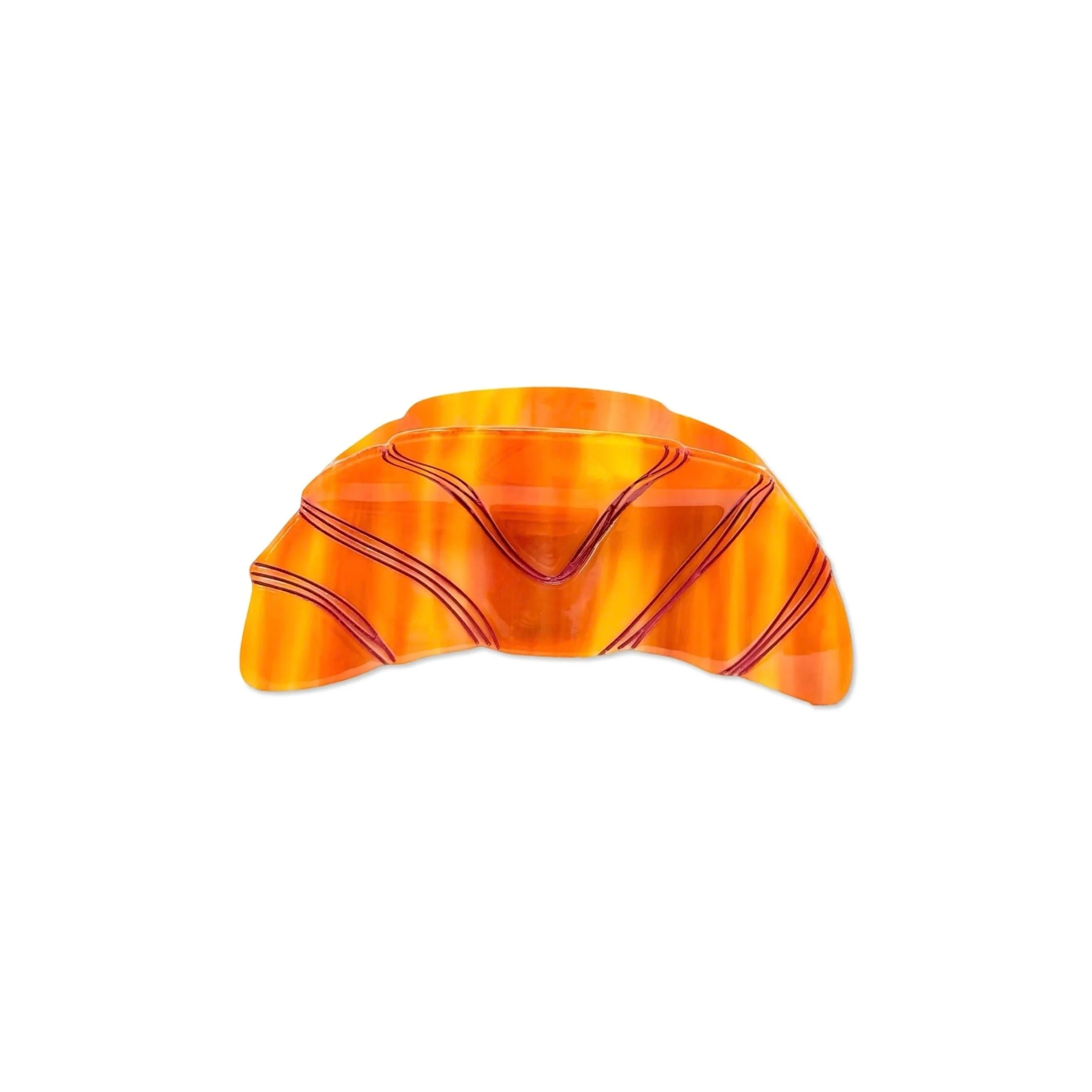 XL croissant hair claw by Jenny Lemons in warm amber and golden tones