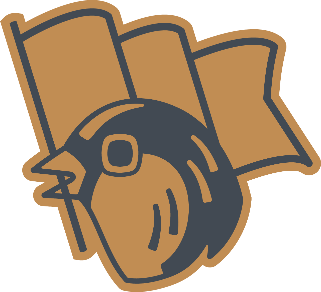 Flag and sparrow logo illustration for Scout & Sparrow.