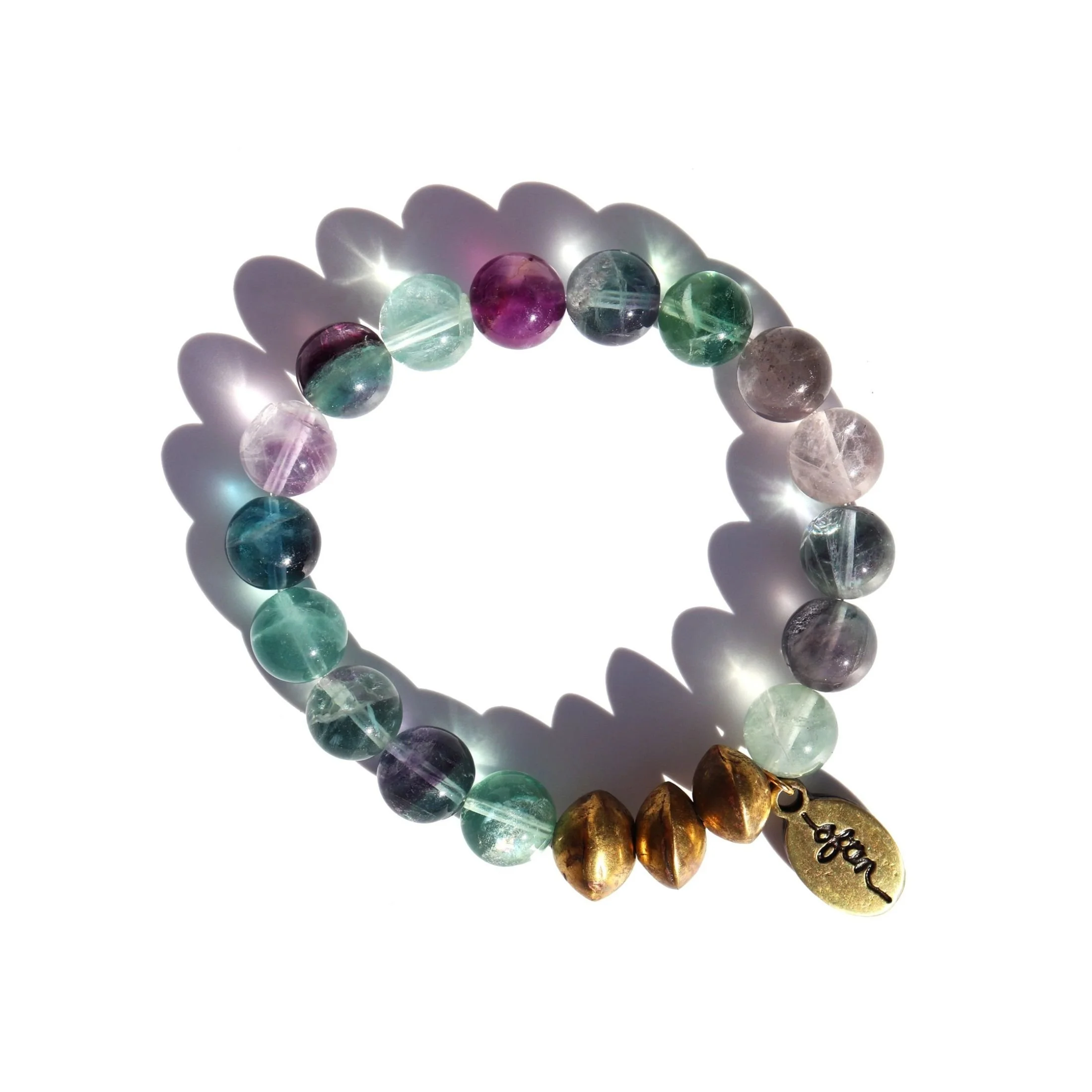 Rainbow Fluorite Beaded Bracelet