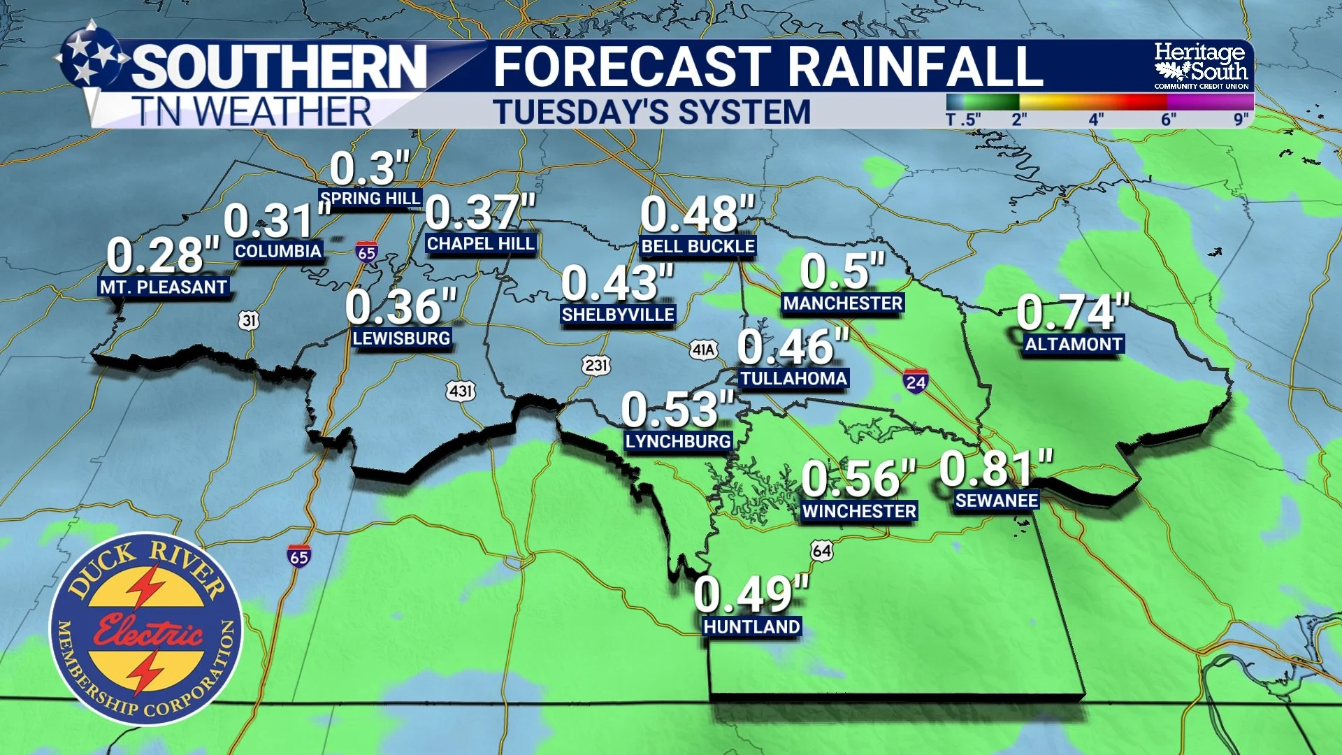 Temperatures Moderate as Rain Moves Back Into the Area