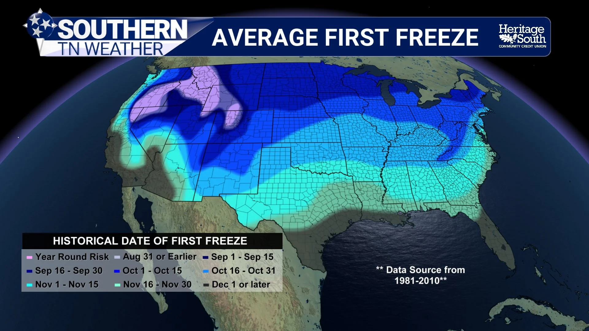 When Do We Usually See Our First Freeze and Snow?