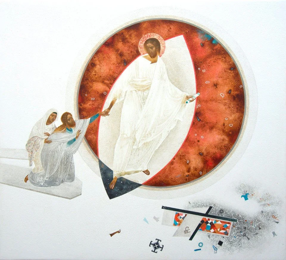 Ivanka Demchuk (Ukrainian, 1990–), Resurrection, 2018. Mixed media on wood. Design for the Church of St. Nicholas, Granada, Spain.