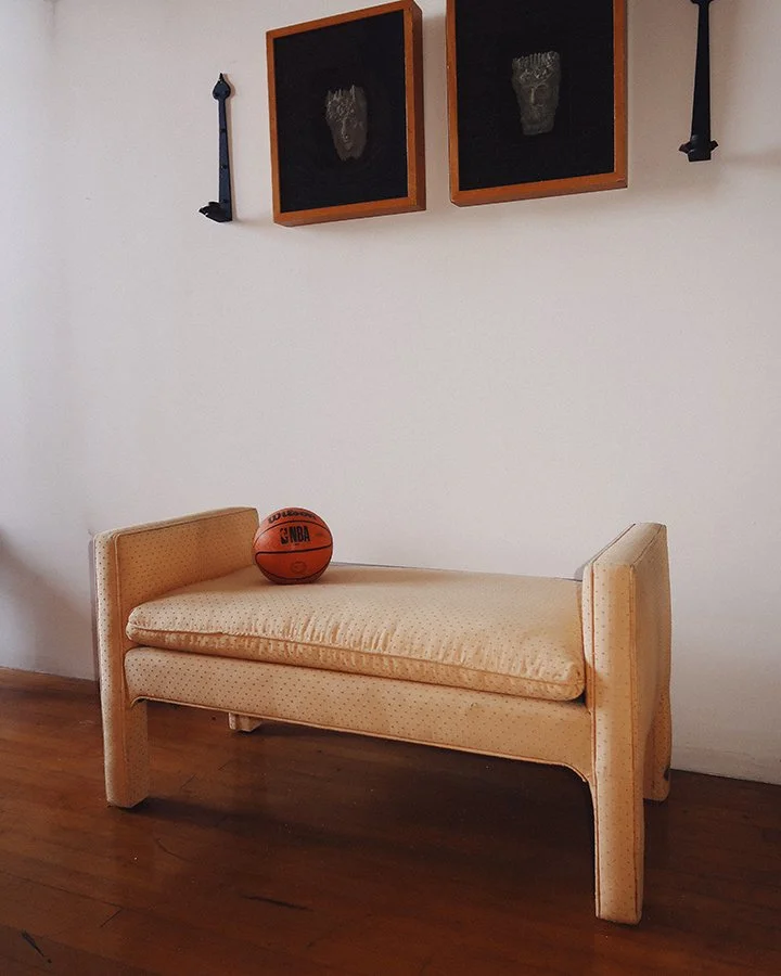 The Garage | Karl Springer Style Parsons Bench in Butter Yellow Upholstery 4.jpg