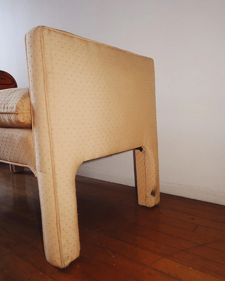 The Garage | Karl Springer Style Parsons Bench in Butter Yellow Upholstery 5.jpg