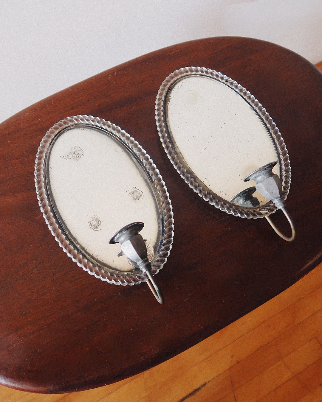 Vintage Mirrored Wall Candle Sconces