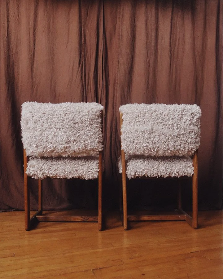 Pair of Mid-Century Oak Armchairs in Cream Faux Shearling 9.jpg