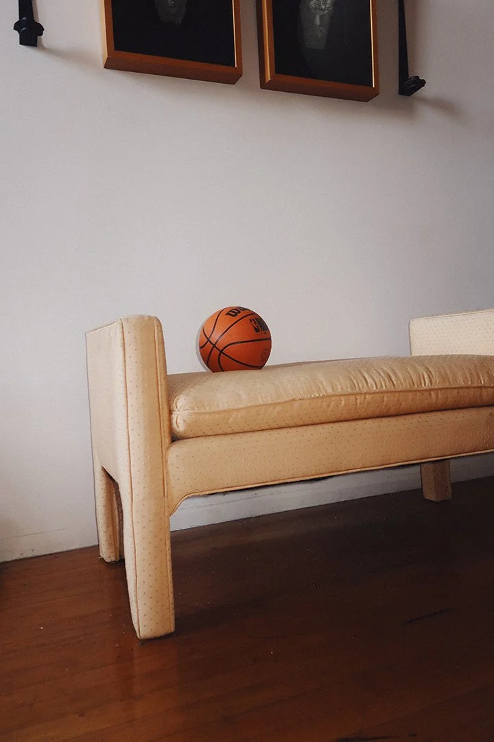 The Garage | Karl Springer Style Parsons Bench in Butter Yellow Upholstery 2.jpg
