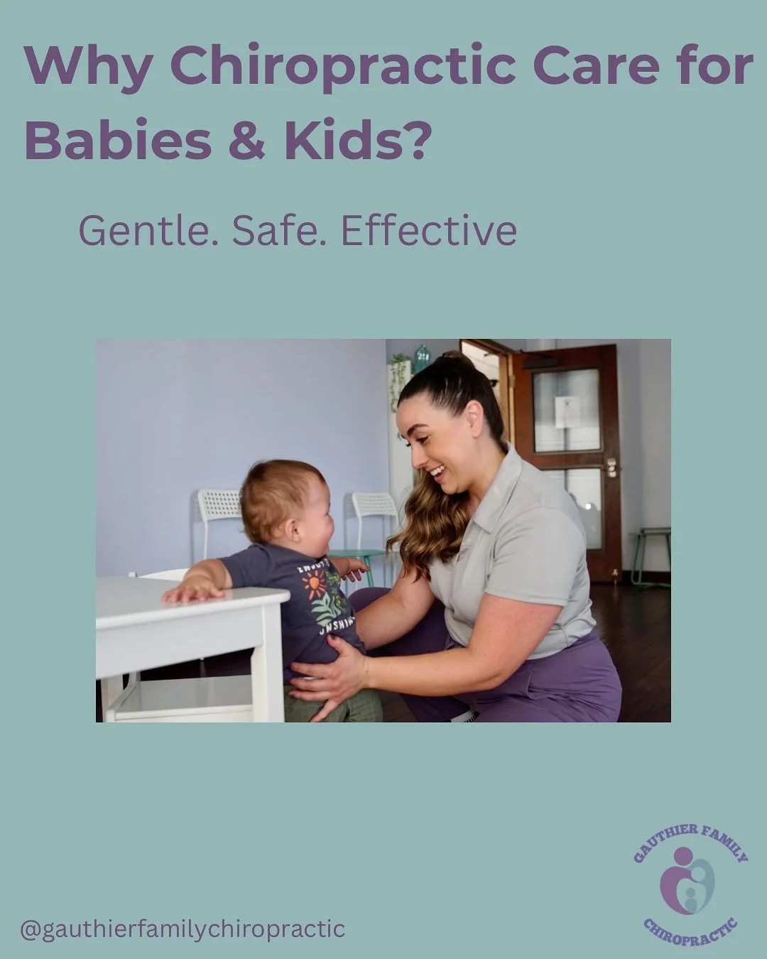 ✨ Why Chiropractic for Babies &amp; Kids? ✨

From birth through growth milestones, little ones go through a LOT of changes. Gentle chiropractic care helps:
 ✔️ Support feeding &amp; latching ✔️ Ease colic &amp; reflux ✔️ Improve sleep ✔️ Encourage he
