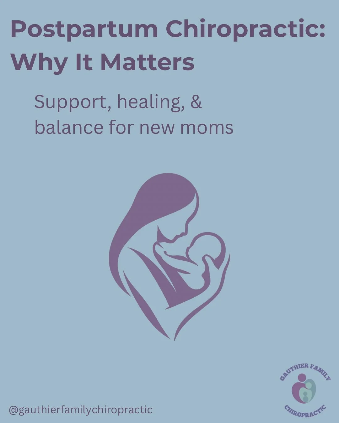 Postpartum Chiropractic: Why It Matters 
 Your body has been through an incredible transformation&mdash;now it deserves support in healing. 

Postpartum chiropractic helps new moms: 
 ✔️ Realign after birth ✔️ Relieve aches from nursing &amp; lifting