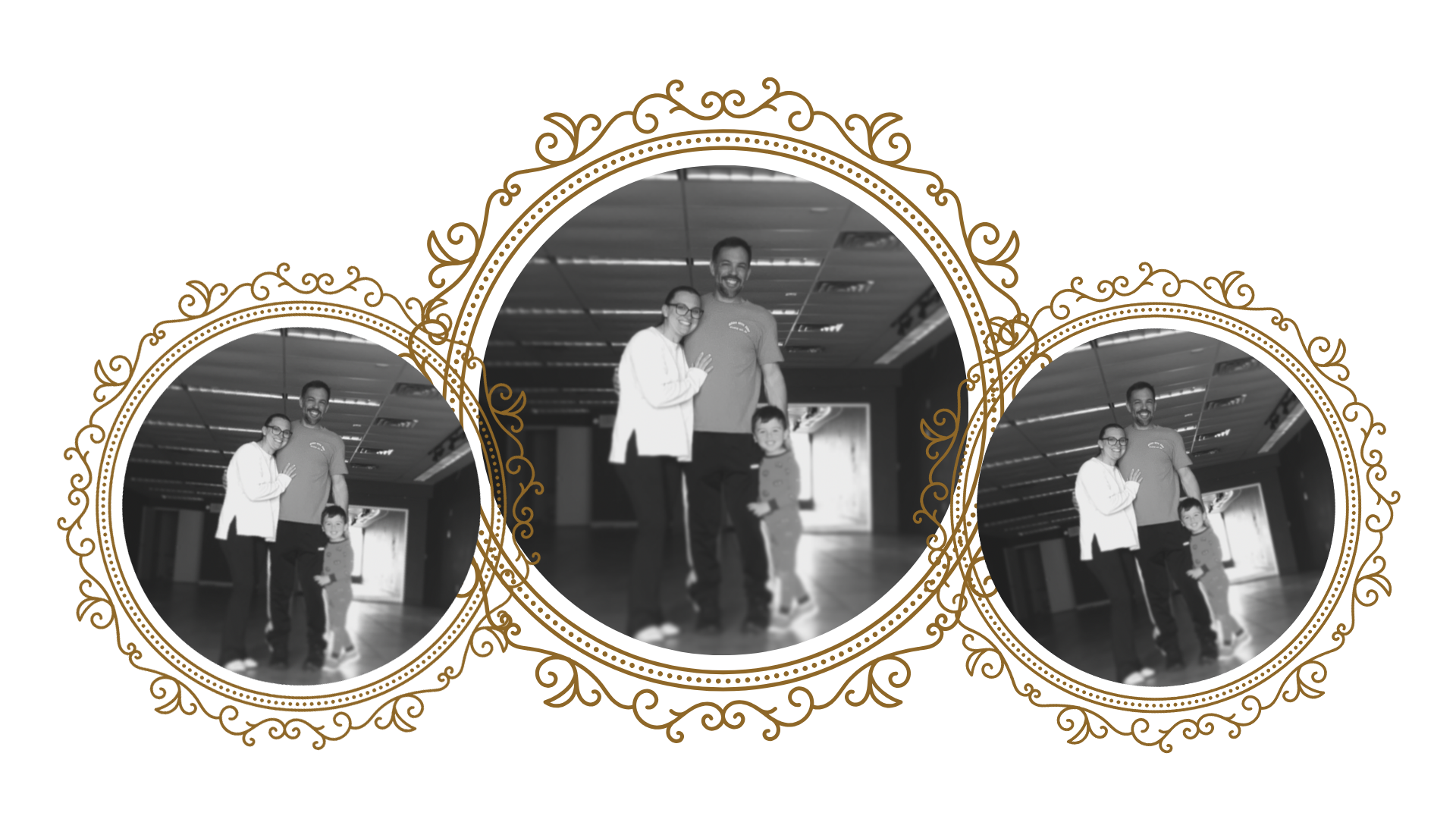 A vintage frame collage of Carmela's Collective family in Brick, New Jersey.