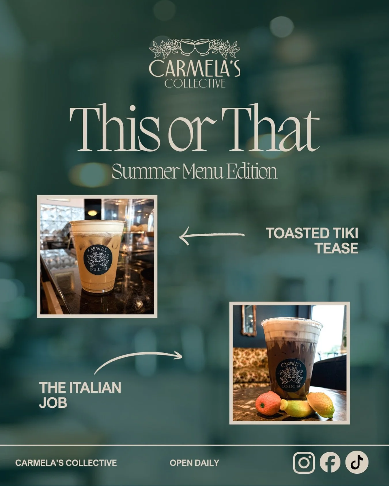 Two summer favorites. One impossible choice. 🧋☀️

🥥 Toasted Tiki Tease
🇮🇹 The Italian Job

If you could only pick one... which side are you on?👇

#SummerMenu #ThisOrThat #NJLocalCoffeeShops