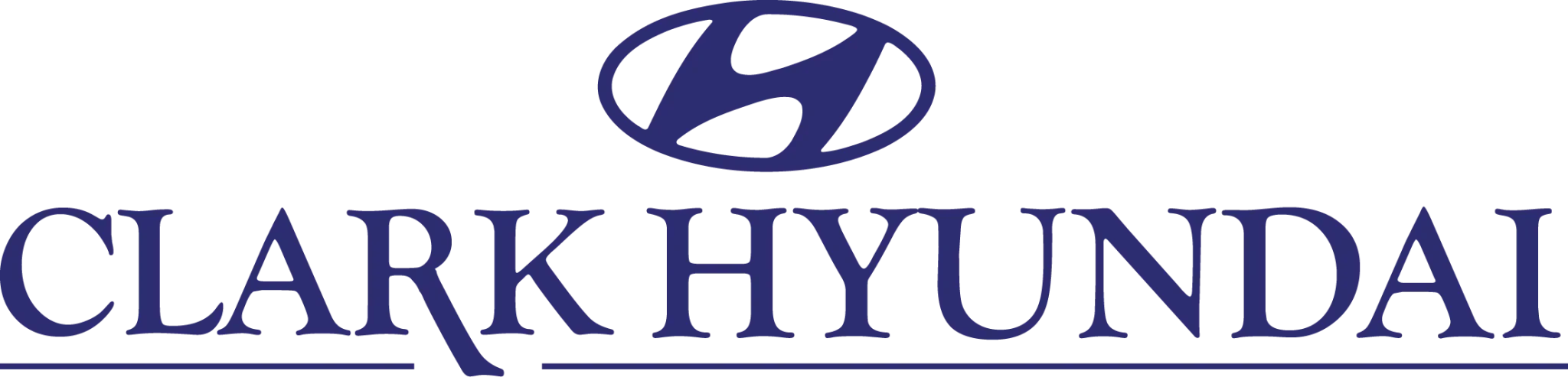 Clark Hyundai logo in dark blue and black with stylized 'H' and business name.
