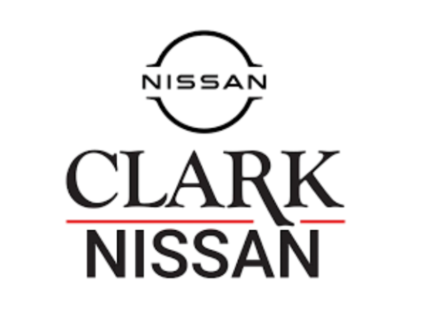 A logo for Clark Nissan featuring black text and a red underline.