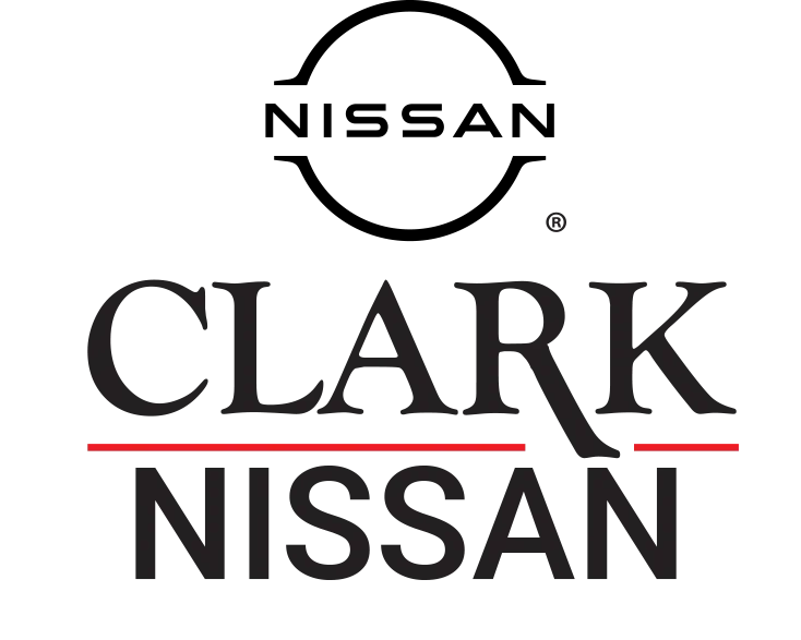 Pixelated Nissan logo above the words 'Clark Nissan' with a red underline