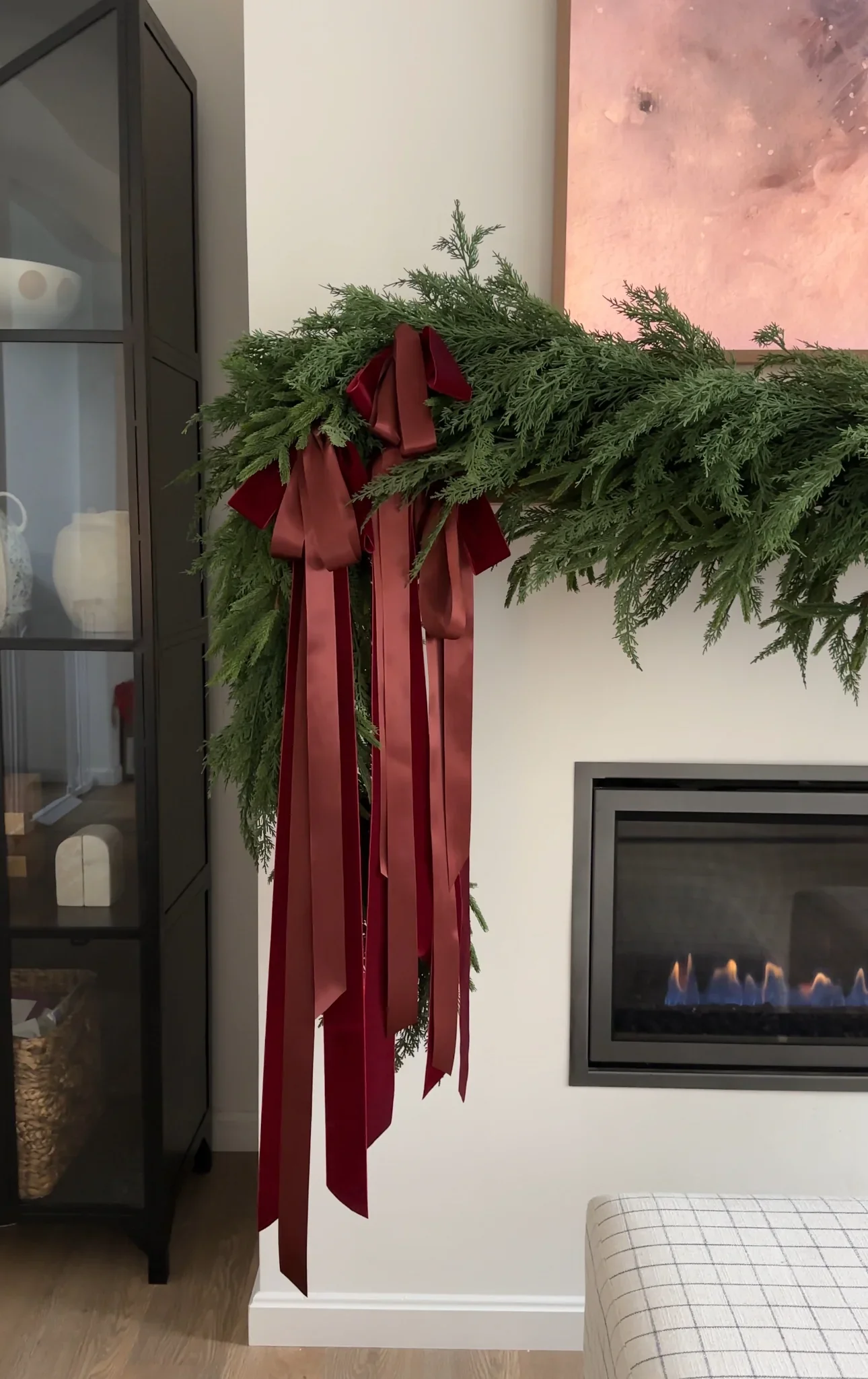 Asymmetrical Mantle Garland- Classic Cedar