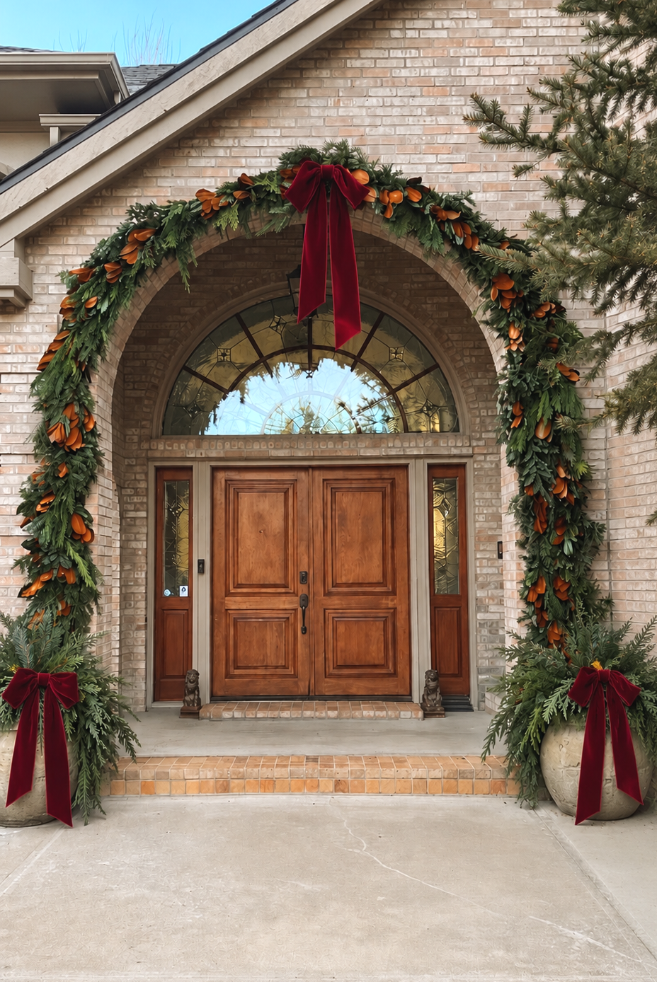Evergreen & Magnolia Entryway Arch - 2