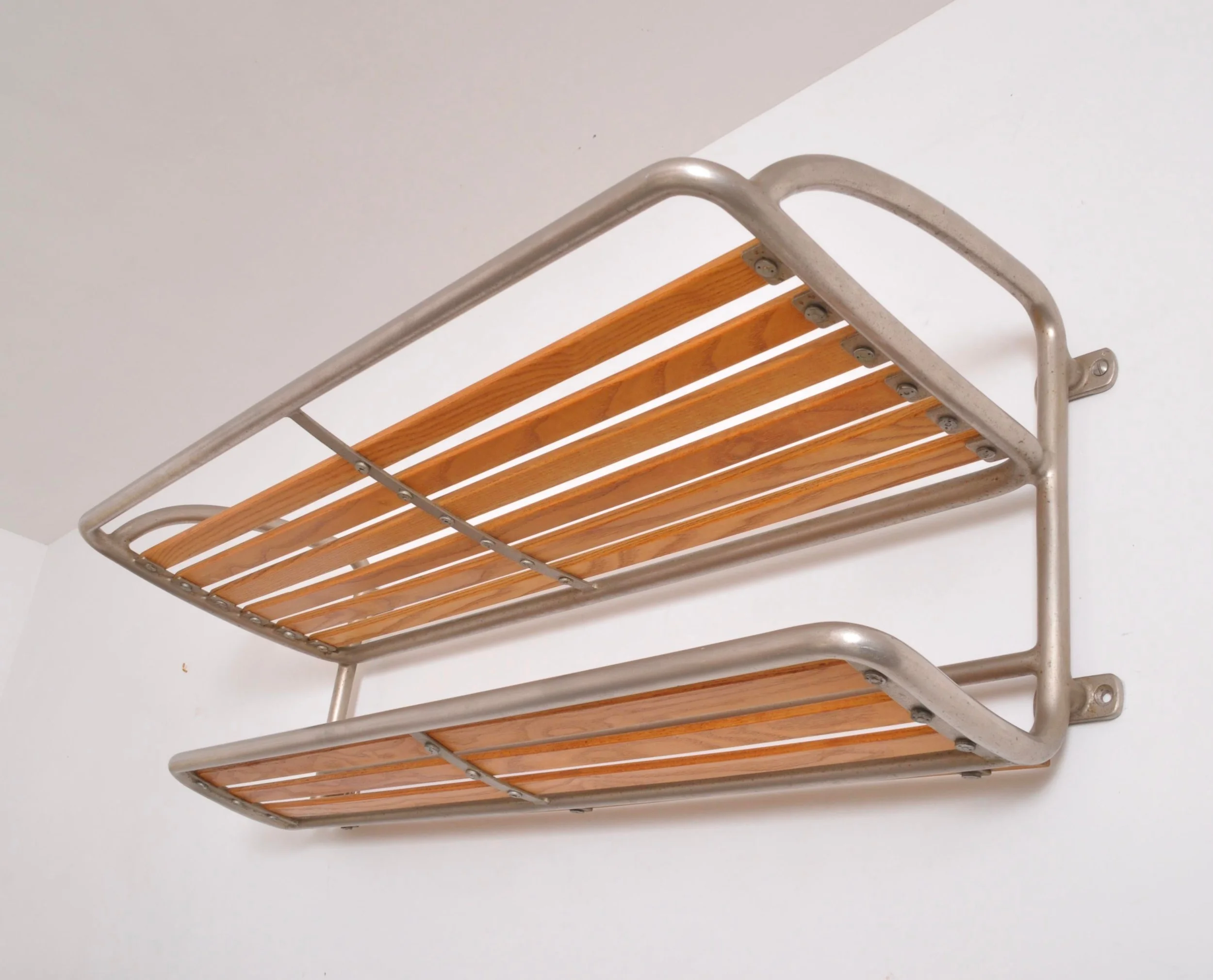 13151 Train Coach Rack 1930s Coach Rack, Swiss Railway — Rayon Roskar