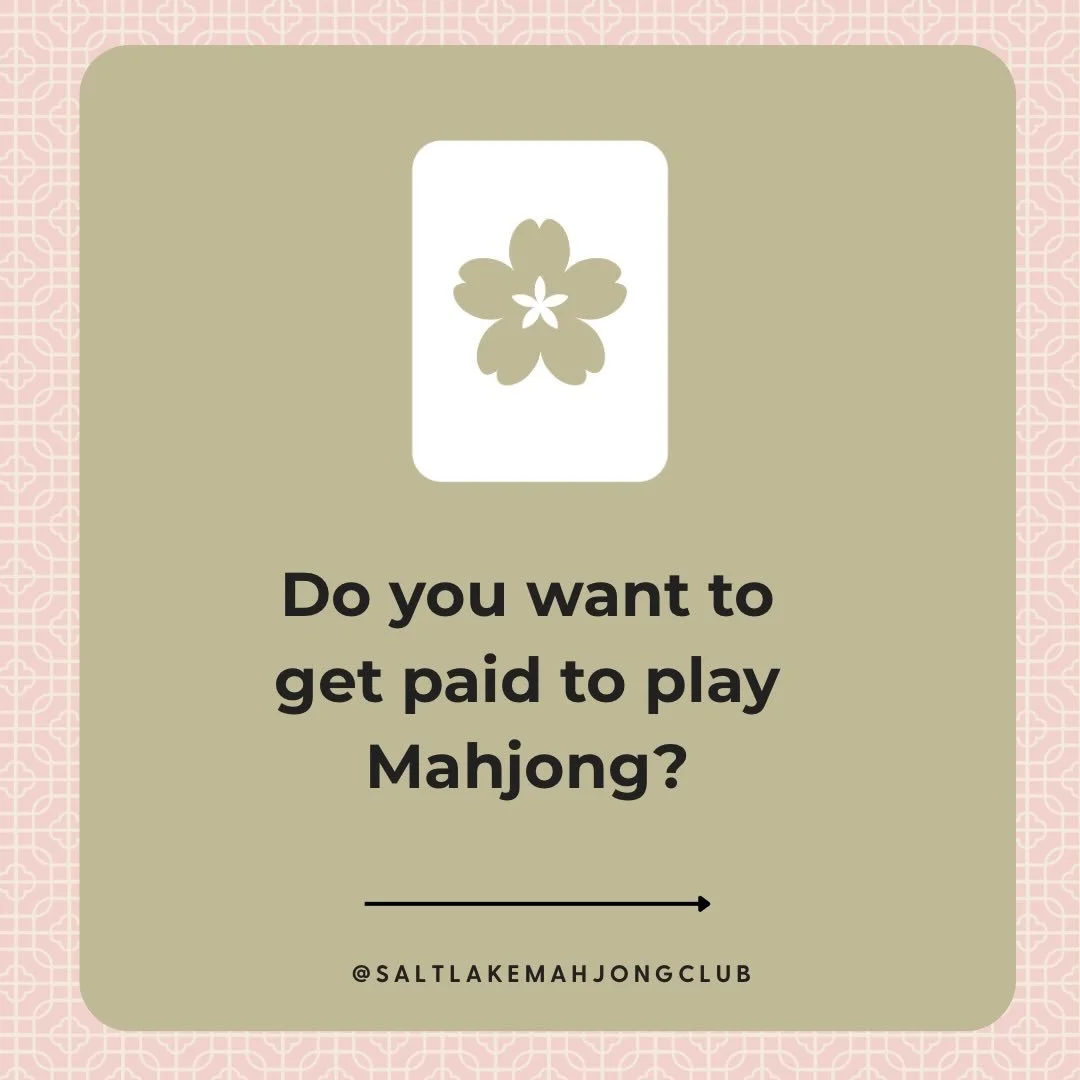Want to get paid to play mahjong? 

Salt Lake Mahjong Club is looking for Mahjong Assistants to help host open play sessions in:
&bull; Farmington
&bull; Sugar House
&bull; Daybreak
&bull; Lehi
&bull; Provo

What you&rsquo;d do:
&bull; Set up and tak