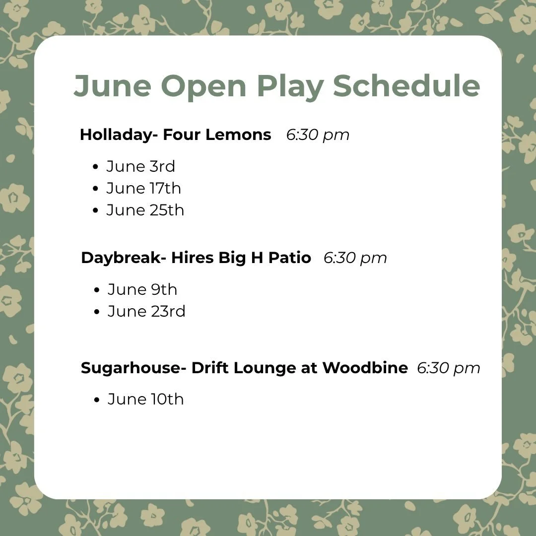 Open play schedule for June and July on the website!Built for those who know how to play American Mahjong and looking for a community to play with.