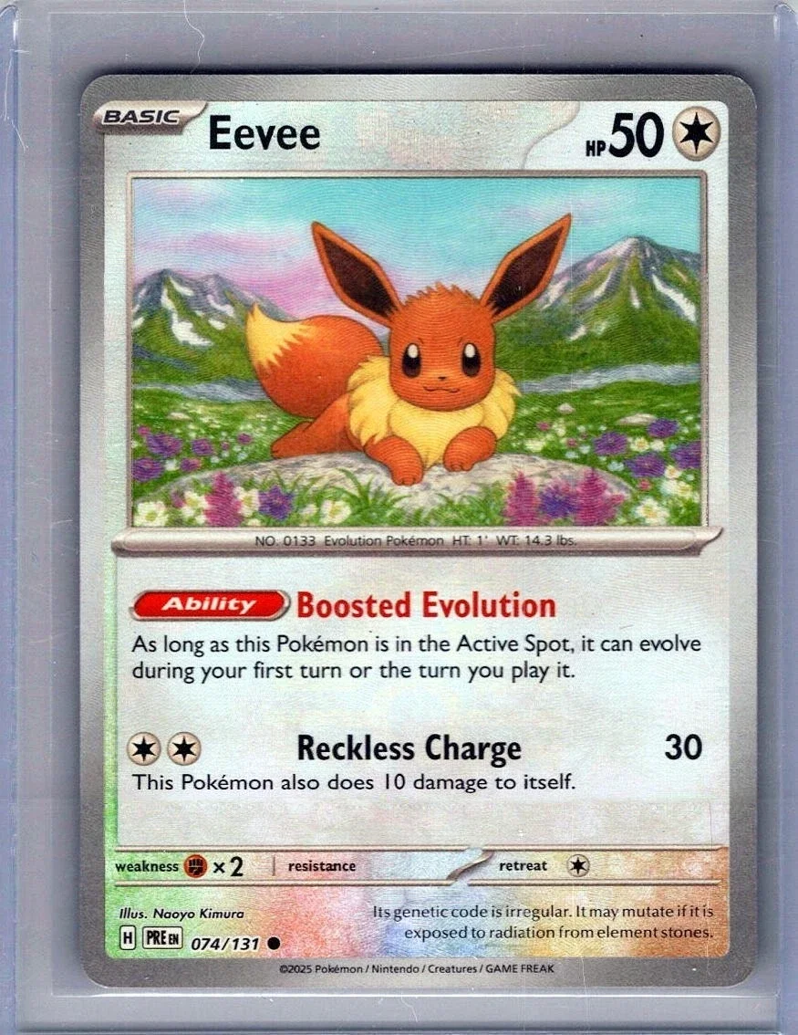 2025 Pokémon Eevee 074/131 Masterball Reverse Holo Prismatic Evolutions NM