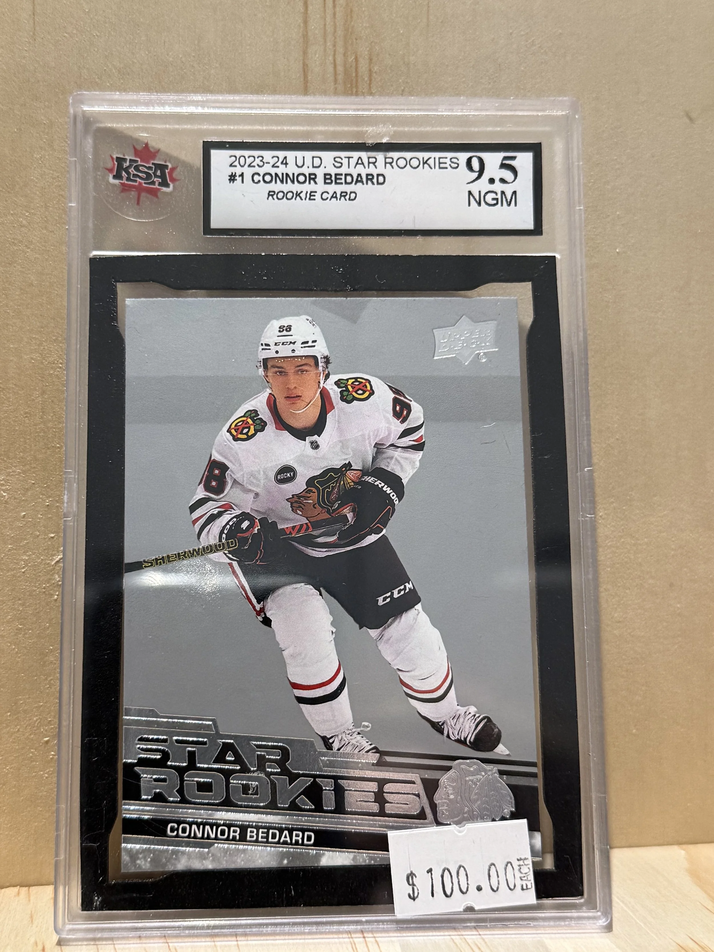 Connor Bedard Rookie Card - Star Rookies UD - 9.5