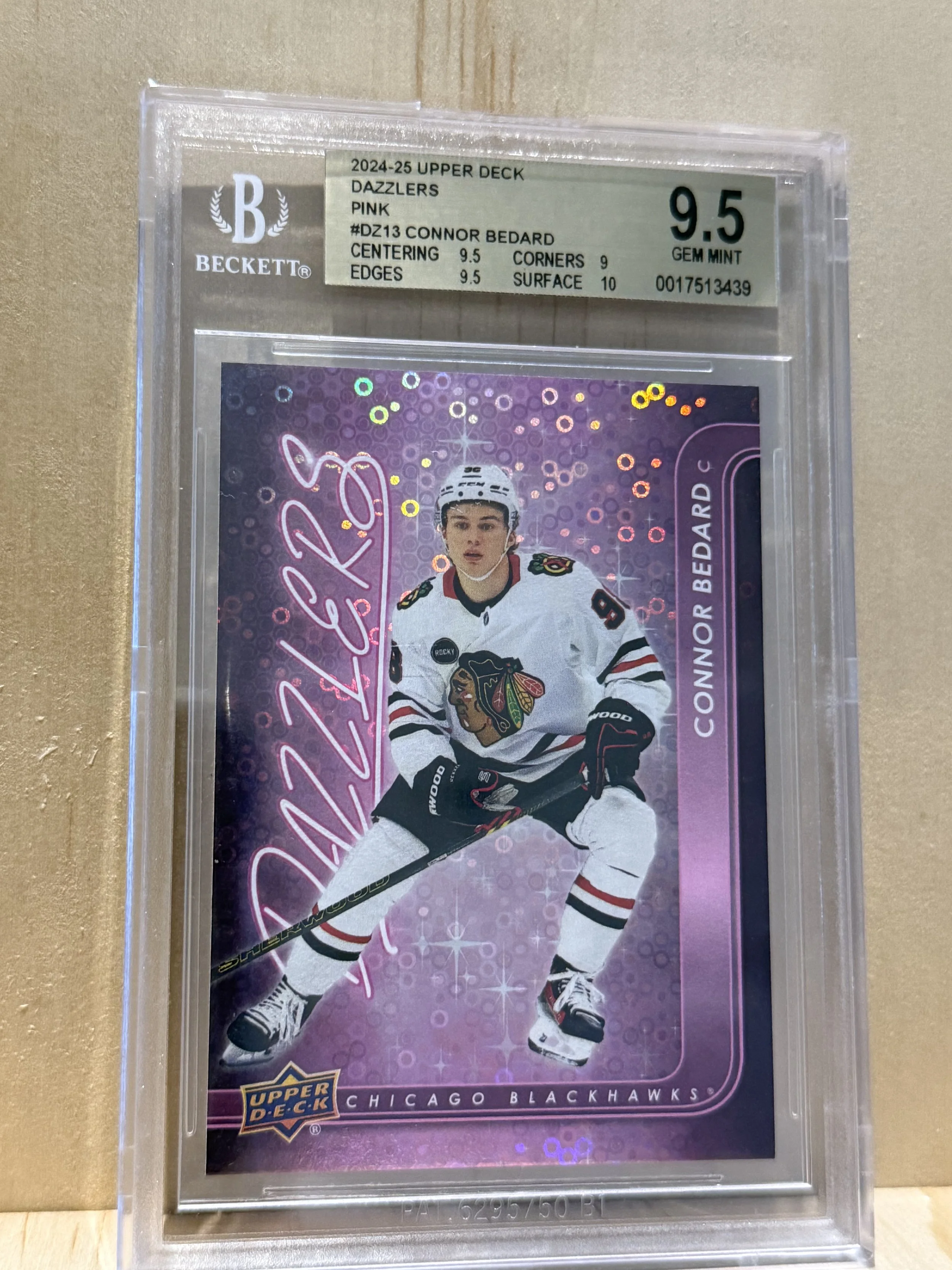 2024-25 UD Dazzlers Pink Connor Bedard - 9.5