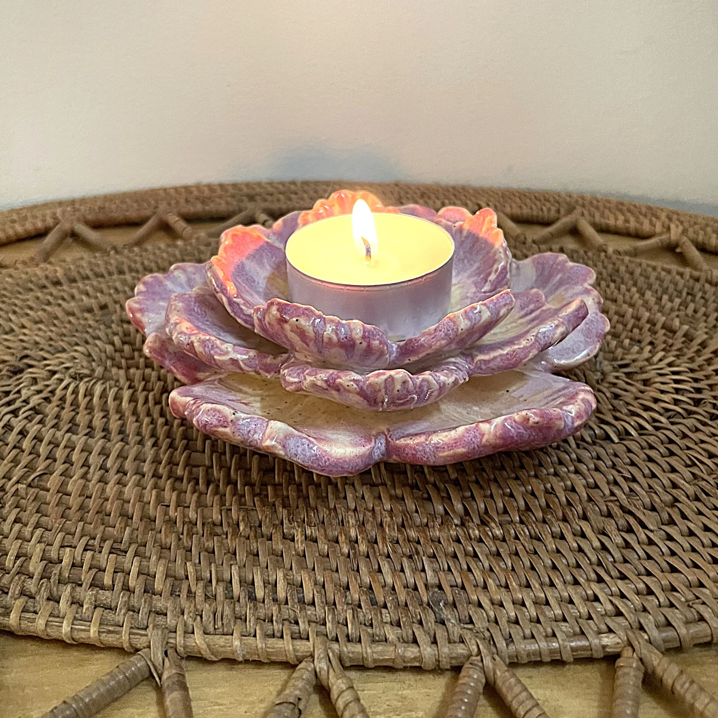 Pink Peony - Tealight Holder