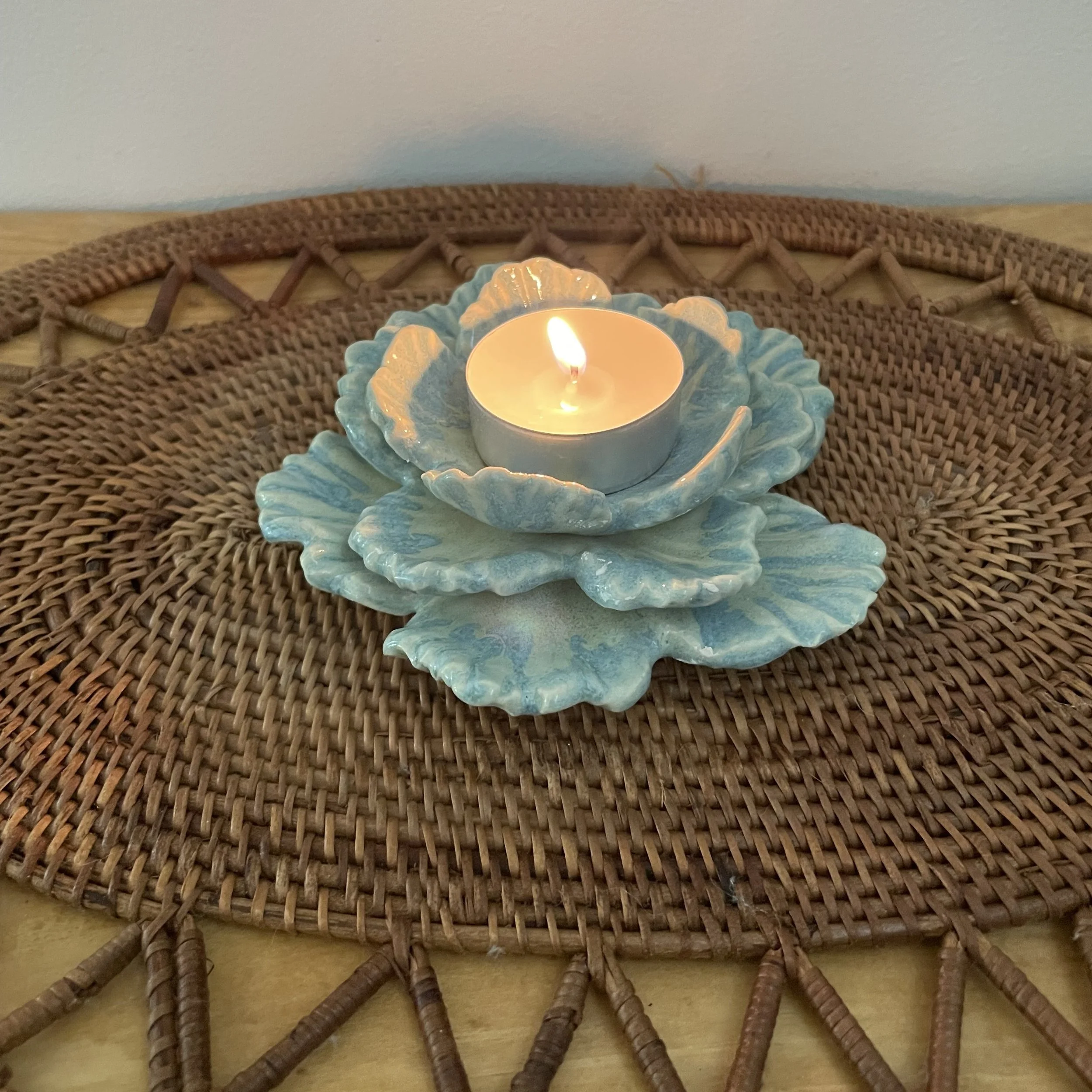 Blue Peony - Tealight Holder