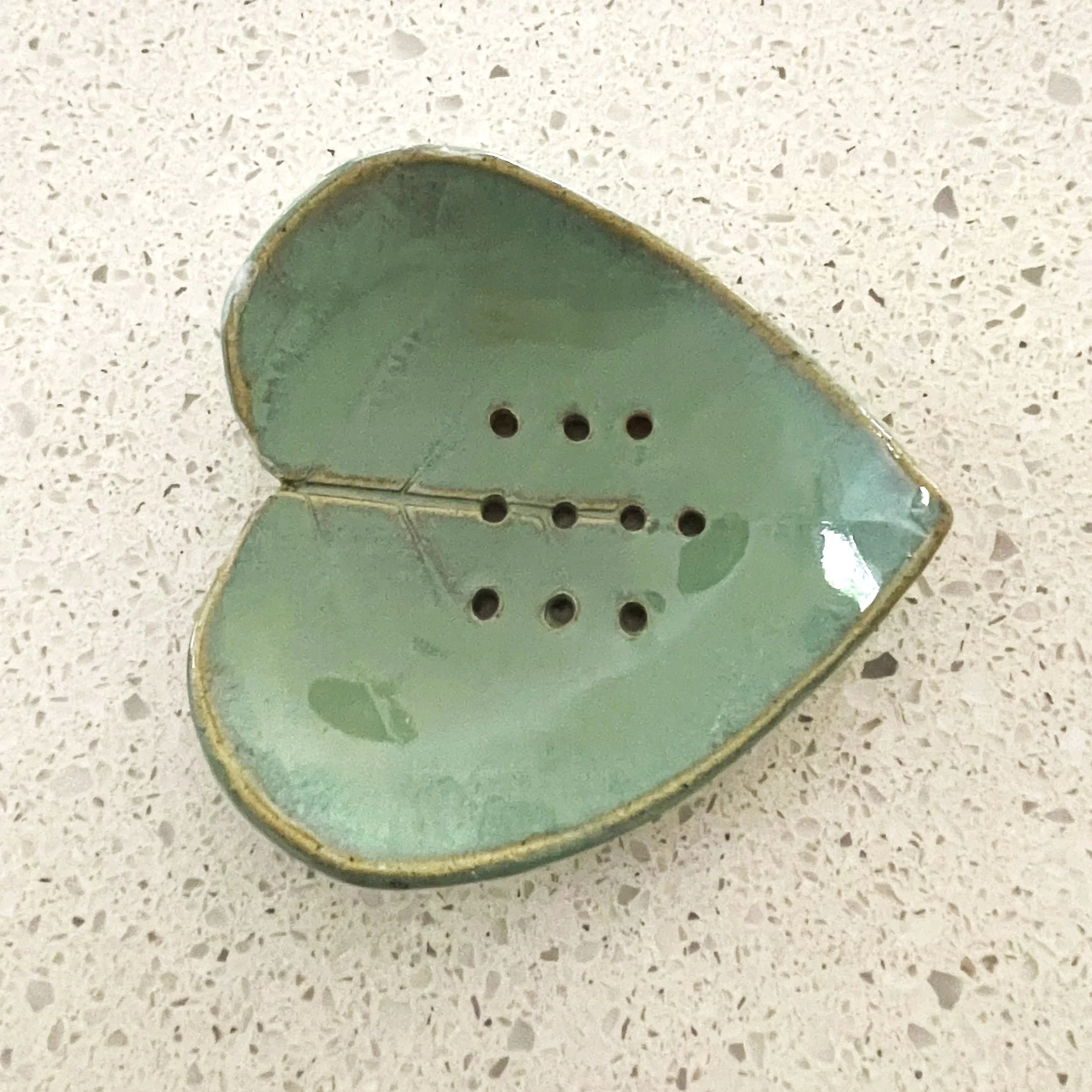 Soft Green Heart Leaf - Soap Dish