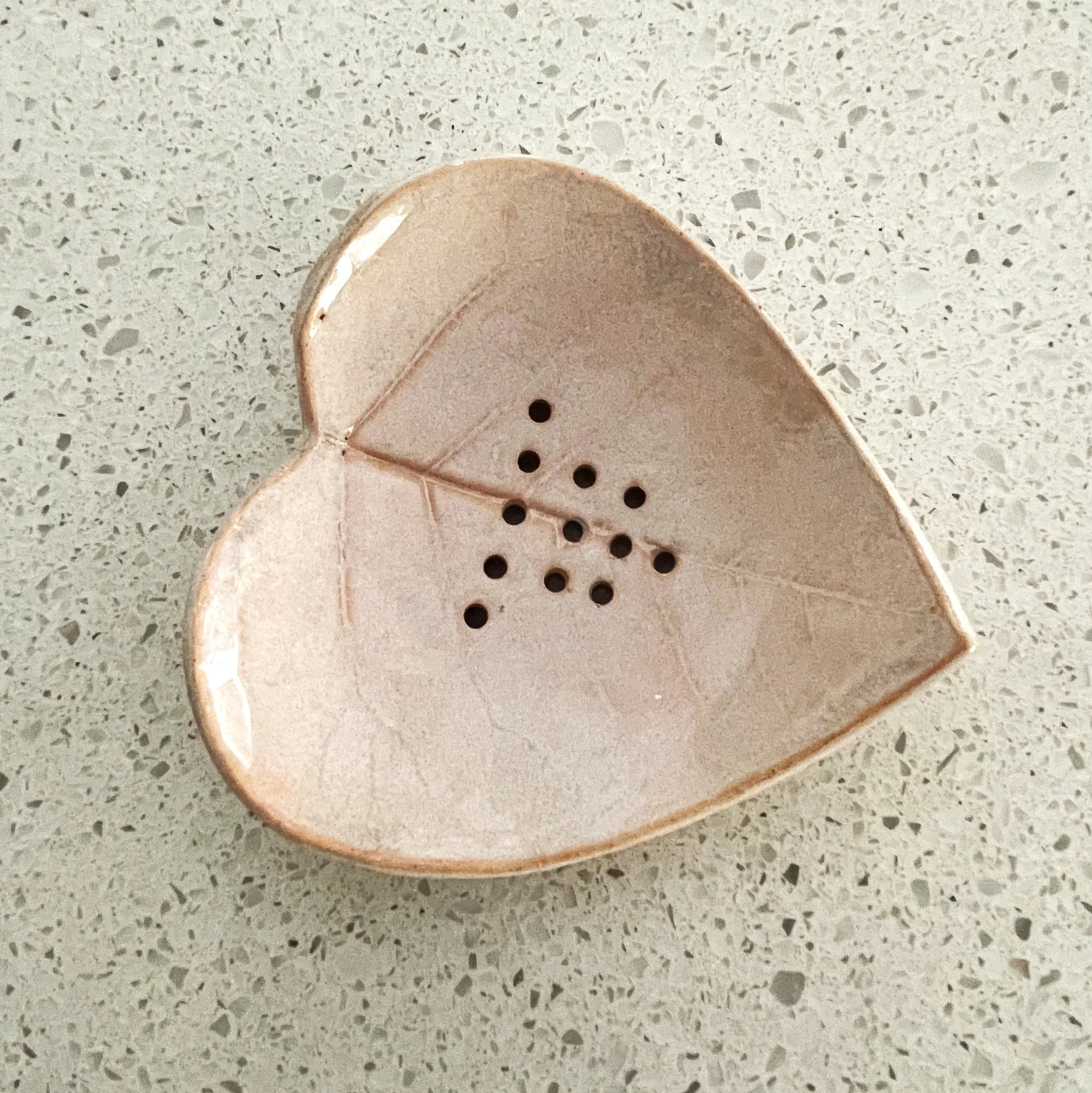 Blush Pink Heart Leaf - Soap Dish