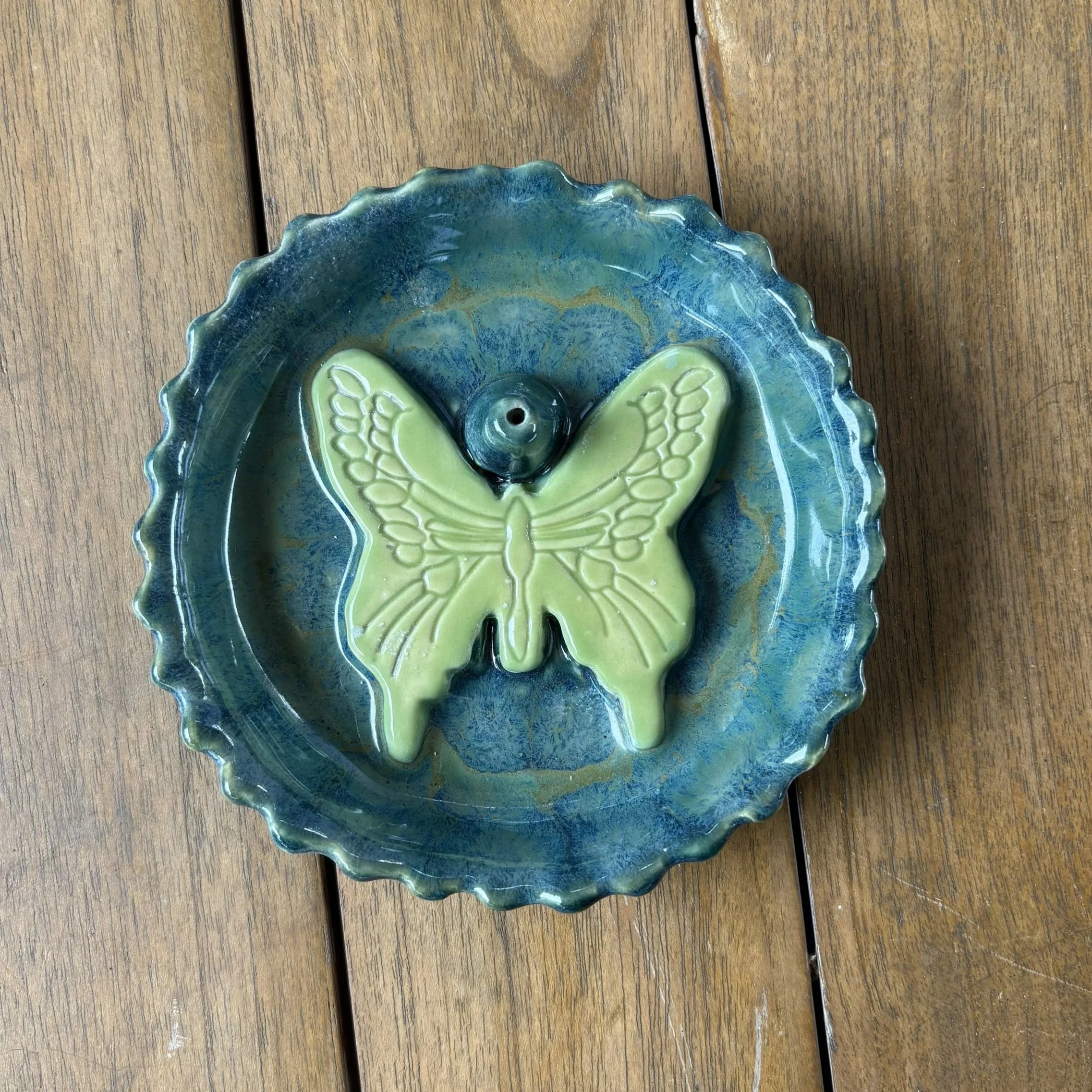 Green Forest Butterfly Incense Holder